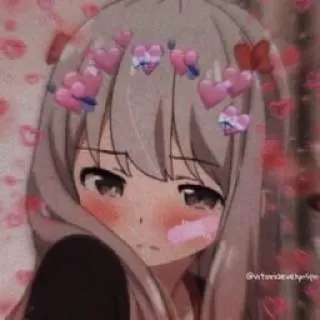 💘 f188fb04 Anime, Kawaii, Corazones, Dibujos animados, Chica whatsapp sticker