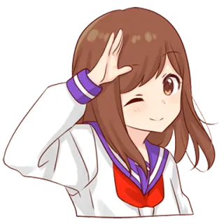 ✅ 41ec3be2 Аниме, Девочка, Школьная форма, Подмигивание telegram sticker