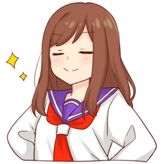 ✨ aa88d897 аниме девушка, школьная форма, самодовольная, уверенная, счастливая, блестки telegram sticker