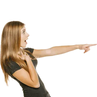 👉 60584c2a 여자, 가리키는, 충격, 놀란, 제스처, 흥분 telegram sticker