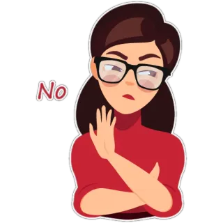 ❌ 83f6cb99 No 不, 拒绝, 女性, 手势, 拒绝, 反对 telegram sticker