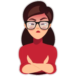 😡 cf2cc3ba 生气, 女人, 眼镜, 恼火, 不满, 老师 telegram sticker
