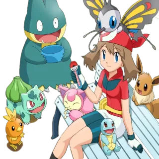 🙂 0ef06a56 May Pokemon покемон, май, аниме, мультфильмы, животные, персонажи whatsapp sticker