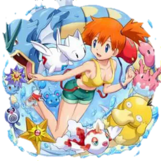 👸 3b146588 Misty Pokemon Покемон, Мисти, аниме, мультфильм, персонаж, милый whatsapp sticker