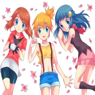 🙂 3db414c5 May Pokemon Аниме, Покемон, Мисти, Доун whatsapp sticker