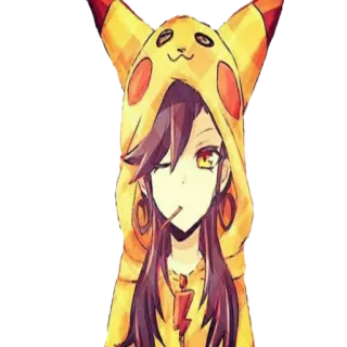🌅 57c72c01 Аниме, Пикачу, Девушка, Персонаж, Косплей whatsapp sticker