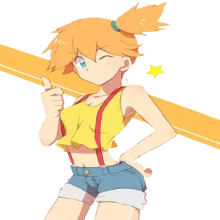 👍 653e5411 Misty Pokemon Аниме, Покемон, Мисти, Фанатское творчество, Мультфильм whatsapp sticker
