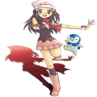 🏃 697faf14 Dawn Pokémon Покемон, Доун, Пиплап, Аниме, Мультфильм whatsapp sticker