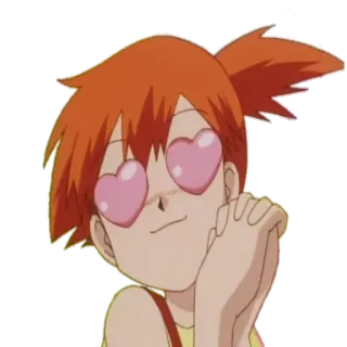 😍 9c937ca5 Misty Pokemon туманный, покемон, аниме, глаза-сердечки, мультфильм whatsapp sticker