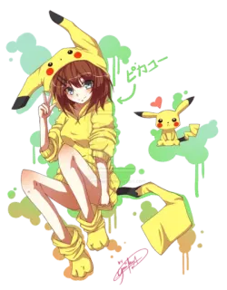 ✌️ ca0da2e8 Pikachu Pokemon Аниме, Пикачу, Покемон, Персонаж, Мультфильм whatsapp sticker