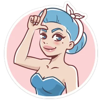 🙃 d9cfbbe3 卡通, 女人, 失败者, 冒犯, 手势, 女孩 telegram sticker