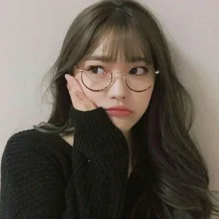 😎 18ad9a4f 女性, 眼鏡, アジア人, ポートレート, 可愛い telegram sticker