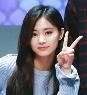 ✌️ 7abdeb8e 女性, ピースサイン, ポートレート, 女の子, 笑顔 telegram sticker