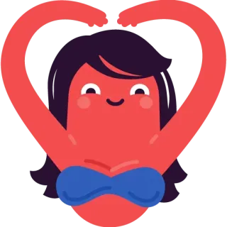 😘 200ab14d 하트, 사랑, 발렌타인, 비키니, 여자 whatsapp sticker