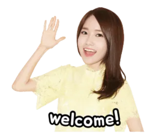 🙆 01cd9529 welcome! welcome, greeting, friendly, person, woman, happy telegram sticker