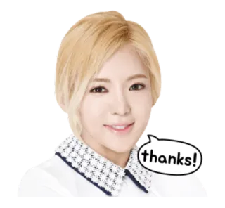 😊 1a2043d1 thanks! thank you, gratitude, person, blonde hair, speech bubble telegram sticker