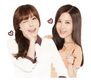 😍 9a6b6d1f women, girls, korean, asian, smile, cute, hearts telegram sticker