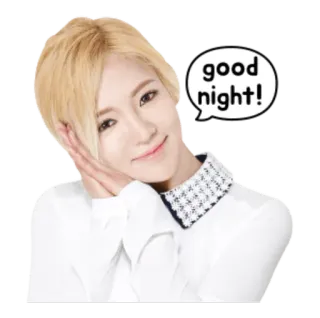 😴 da64484e good night! good night, sleep, greeting, woman, blonde hair telegram sticker