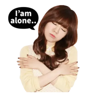 😞 e5c3a296 I am alone.. alone, sad, girl, lonely, woman, emotional telegram sticker