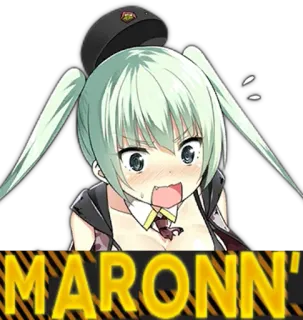 😱 00799d68 MARONN' Anime, Cartoon, Mädchen, Ausruf, Gelb, Comic telegram sticker