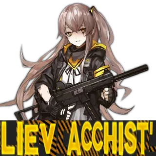 😡 26f4b391 LIEV ACCHIST Anime, Mädchen, Waffe, Waffe, Charakter telegram sticker
