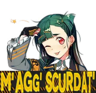 😅 5a929c67 M'AGG' SCURDAT' Anime-Mädchen, Militäruniform, Waffe, Offensiv, Italienisch, Sticker telegram sticker
