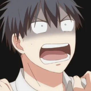 🍌 c46ae1f2 animé, choqué, dessin animé, expression faciale, peur, criant telegram sticker