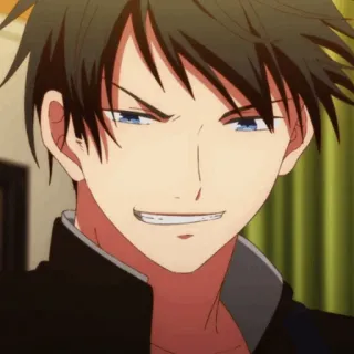 🎸 28082bee anime, uomo, ritratto, sorrisetto, animazione telegram sticker