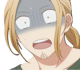 😰 67346054 アニメ, 心配, ショック, 気になる, 表情, 漫画, ステッカー, 金髪 telegram sticker