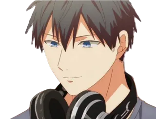 😊 ae554cac アニメ, キャラクター, ヘッドホン, ポートレート, 笑顔 telegram sticker