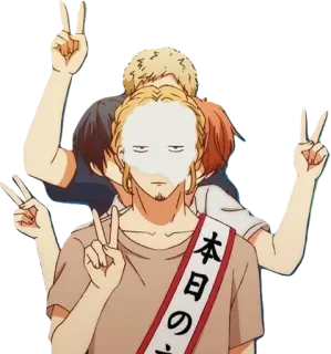 🎂 fbcd3224 本日の アニメ, マンガ, ピースサイン, 日本語 telegram sticker