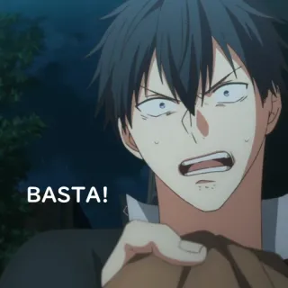 😡 0657dbac BASTA! 动漫, 漫画, 恼火, 沮丧, 意大利语, Basta whatsapp sticker