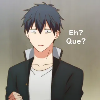 😯 989819c6 Eh? Que? 动漫, 表情, 困惑, 问题 whatsapp sticker