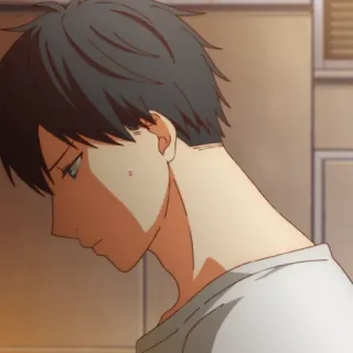 😫 b5a3a37f 动漫, 男孩, 悲伤, 肖像 whatsapp sticker