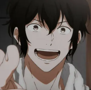 ⛓ 258049de animé, dessin animé, portrait, sourire, joyeux whatsapp sticker