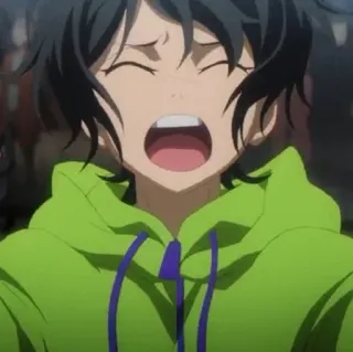 🤦‍♀️ 06fb6419 Anime, Schreeuwen, Groene hoodie, Huilend, Emotioneel telegram sticker