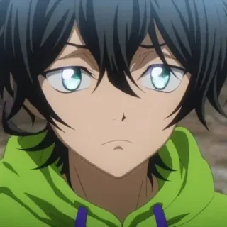 🥺 6fd7c3af Anime, Jongen, Groen, Hoodie, Portret telegram sticker