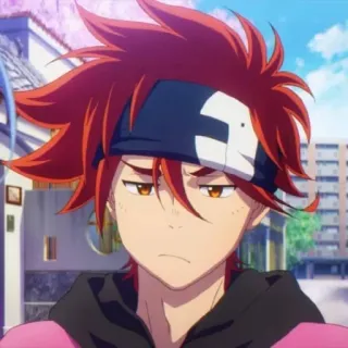 ☹️ bca5c996 Reki Kyan SK8 the Infinity Anime, Personage, Reki Kyan, SK8 the Infinity, Skateboard, rood haar telegram sticker