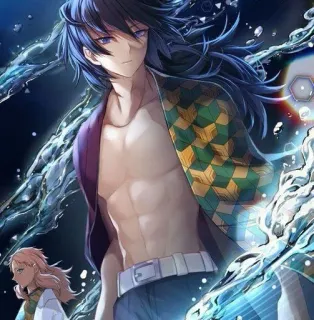 🌟 33be72b1 Giyu Tomioka Demon Slayer Anime, Giyu Tomioka, Demon Slayer, Eau, Homme telegram sticker