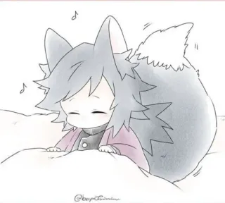 🌟 82eaa7b1 @bayu.chimin. Anime, Mignon, Chibi, Renard, Kawaii, Illustration, Image telegram sticker