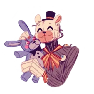 🤗 72c34fe9 Five Nights at Freddy's beruang, kelinci, animatronik, boneka, imut, permainan video whatsapp sticker