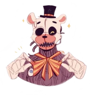 ✨ 99b374a7 Funtime Freddy Five Nights at Freddy's animatronik, beruang, horor, FNaF, fanart whatsapp sticker