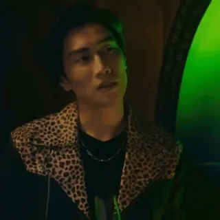 🔳 2eab2599 hombre, estampado leopardo, chaqueta, retrato whatsapp sticker