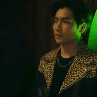 🔲 a372f155 hombre, retrato, estampado de leopardo, chaqueta, cadena, persona whatsapp sticker