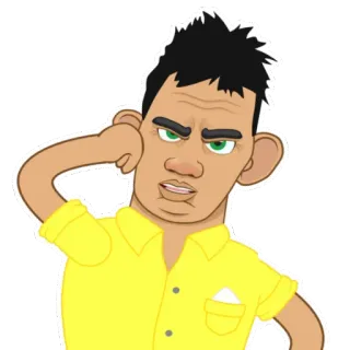 👕 d3f9c84e Kartun, Orang, Kaos kuning, Bertanya, Bingung, Potret telegram sticker