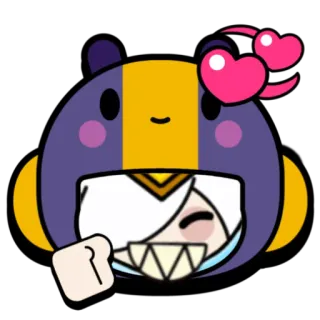 💞 a017eacb cartone animato, personaggio, sorriso, cuori, kawaii telegram sticker