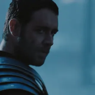 😐 35ebccd9 男人, 盔甲, 士兵, 脸 telegram sticker