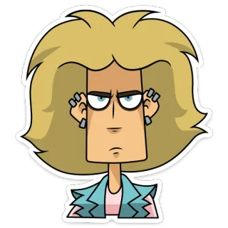 😐 0b627817 Dibujo animado, Personaje, Pelo rubio, Gesto ofensivo telegram sticker