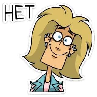 🙅‍♂️ 23c20d2e HET カートゥーン, いいえ, 否定, ステッカー, 金髪, 手のジェスチャー telegram sticker