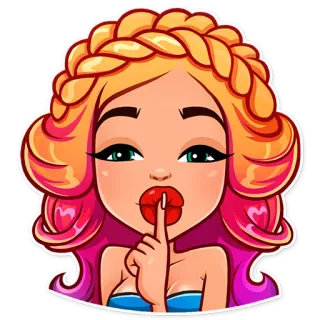 🤐 cc764aaa 女性, 漫画, シー, 静かに, 秘密, 唇, 指, 沈黙 telegram sticker